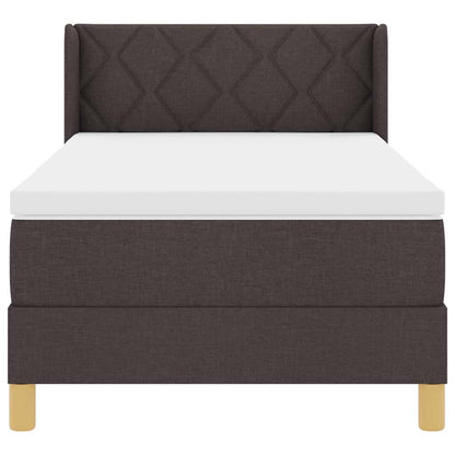 Letto a molle con testiera Marrone Scuro 200 x 100 cm Tessuto | homemem39