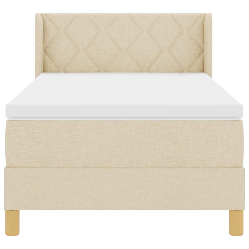 Letto a molle con materasso Crema 200 x 100 cm Poliestere