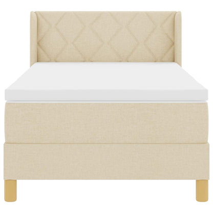 Letto a molle con materasso Crema 200 x 100 cm Poliestere