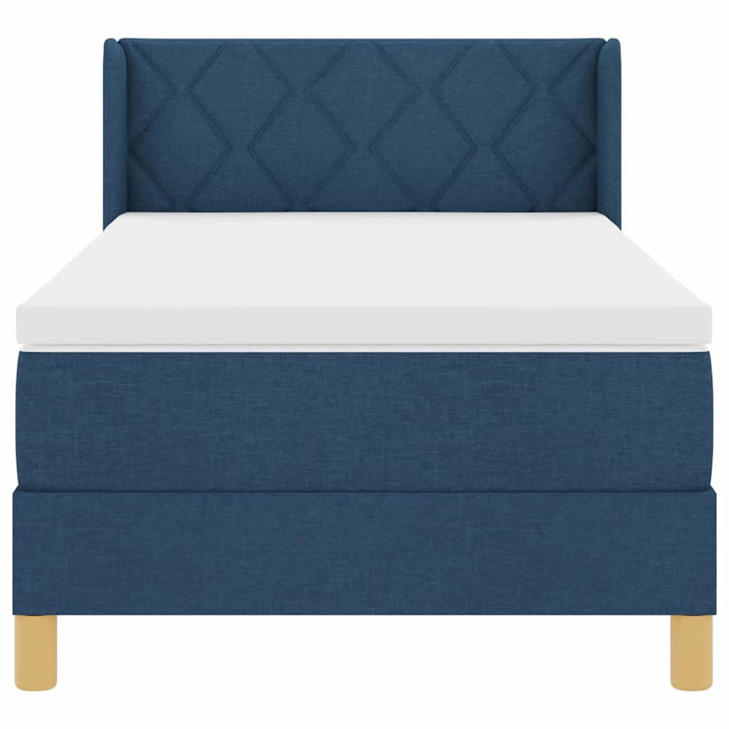 Letto a molle con testiera Blu 200 x 100 cm Tessuto | homemem39