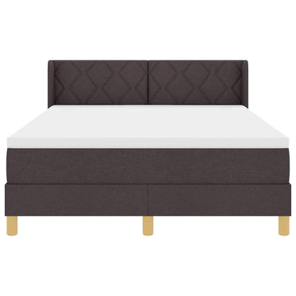 Letto a molle Marrone Scuro 200 x 140 cm Poliestere