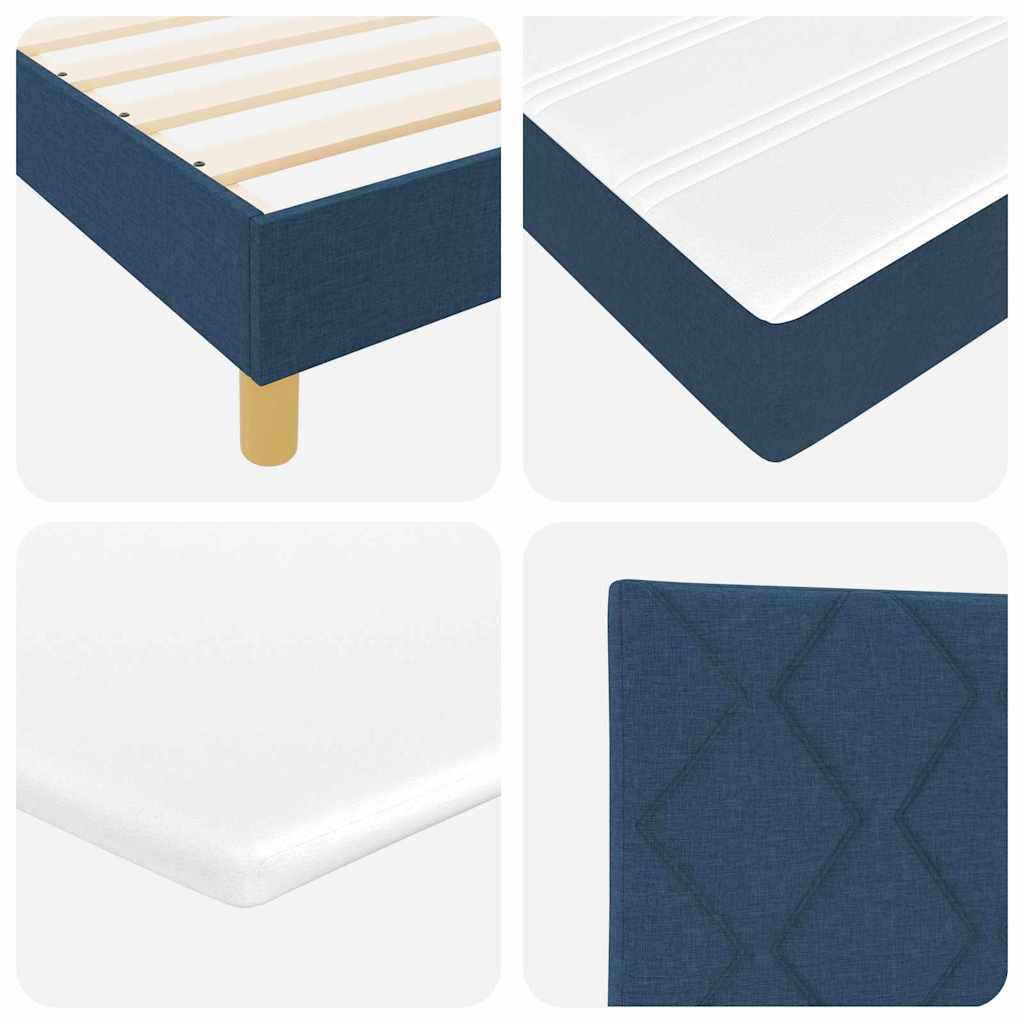 Letto a molle con cuscino con testiera Blu 200 x 140 cm Tessuto | homemem39