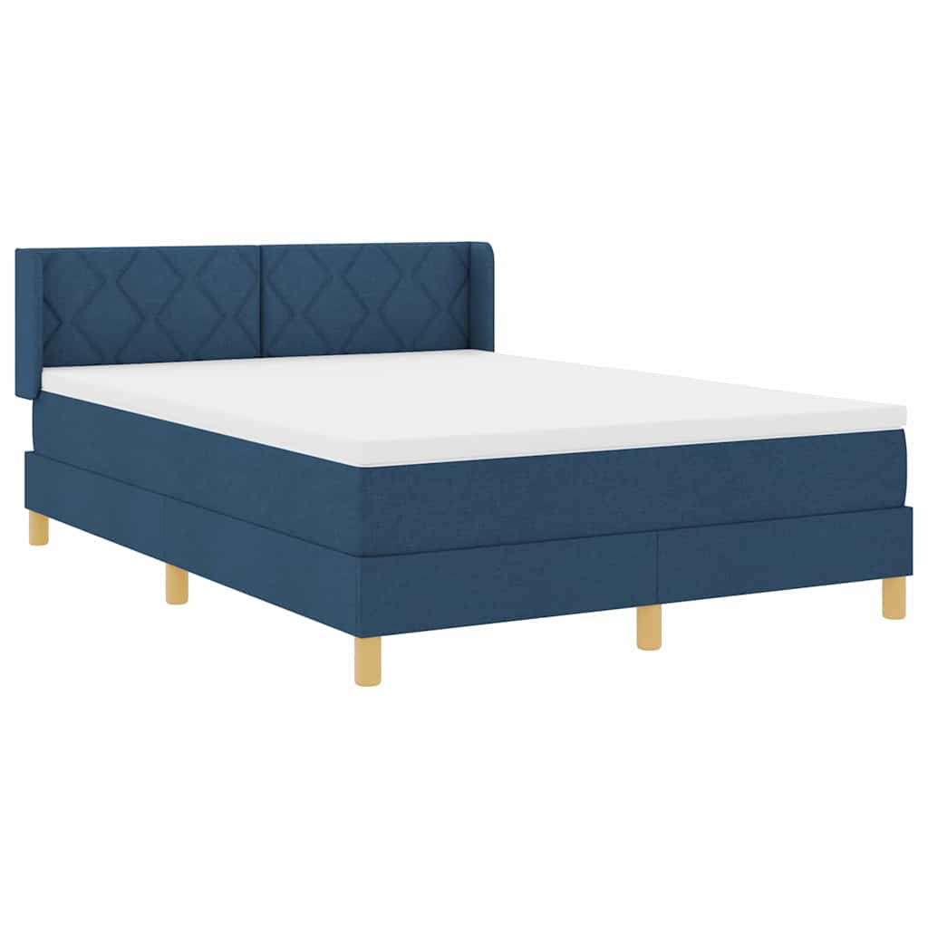 Letto a molle con cuscino con testiera Blu 200 x 140 cm Tessuto | homemem39