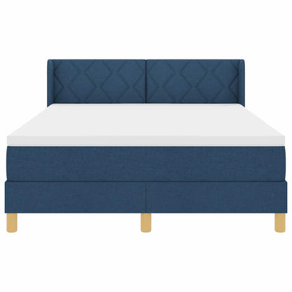 Letto a molle con cuscino con testiera Blu 200 x 140 cm Tessuto | homemem39