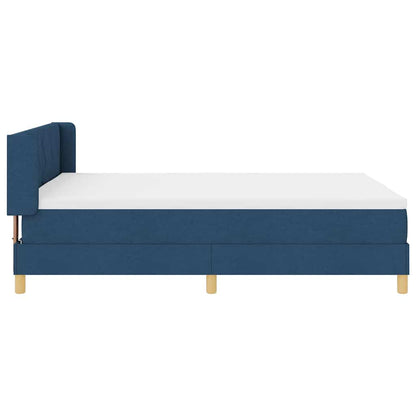 Letto a molle con cuscino con testiera Blu 200 x 140 cm Tessuto | homemem39