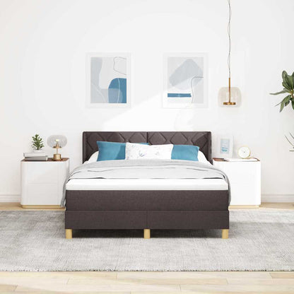 Letto a molle con testiera Marrone Scuro 200 x 160 cm Tessuto | homemem39