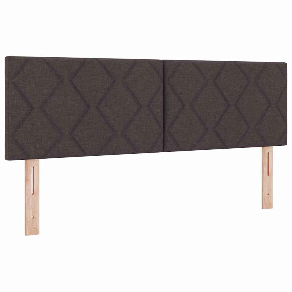 Letto a molle con testiera Marrone Scuro 200 x 160 cm Tessuto | homemem39