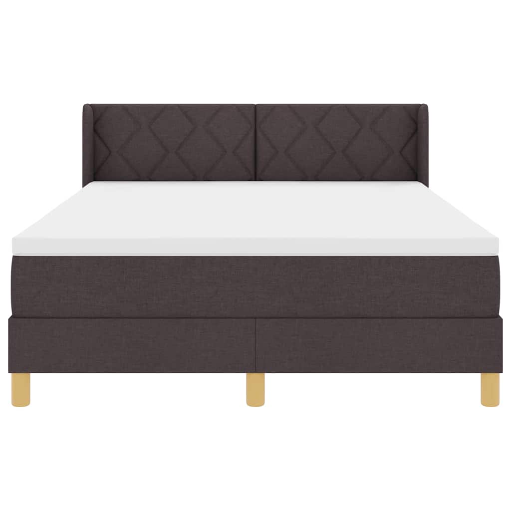 Letto a molle con testiera Marrone Scuro 200 x 160 cm Tessuto | homemem39
