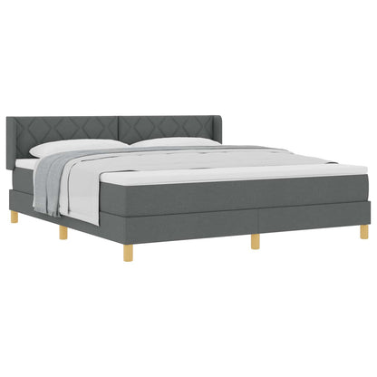 Letto a molle con testiera Grigio scuro 200 x 180 cm Tessuto