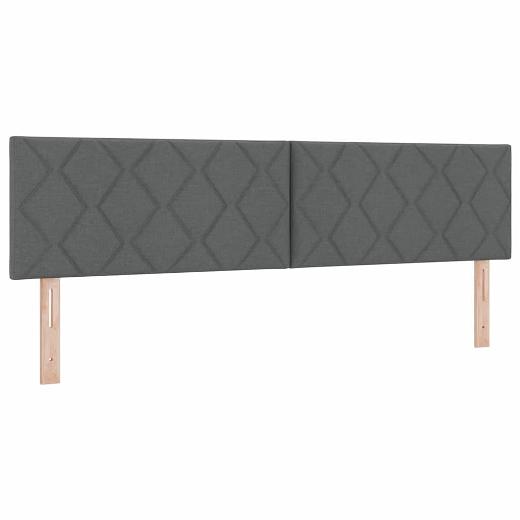 Letto a molle con testiera Grigio scuro 200 x 180 cm Tessuto | homemem39