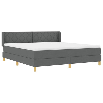 Letto a molle con testiera Grigio scuro 200 x 180 cm Tessuto