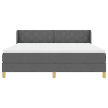 Letto a molle con testiera Grigio scuro 200 x 180 cm Tessuto | homemem39