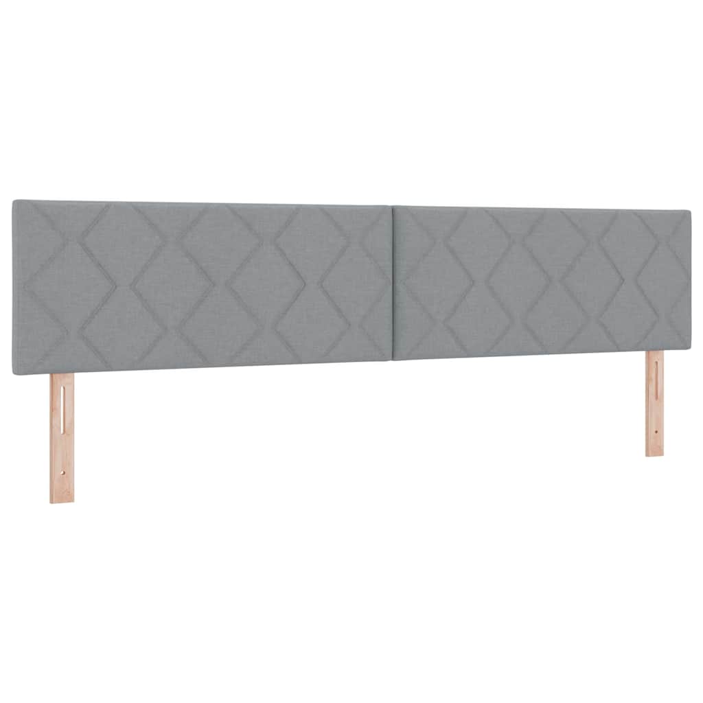 Letto a molle con testiera Grigio chiaro 200 x 200 cm Tessuto | homemem39