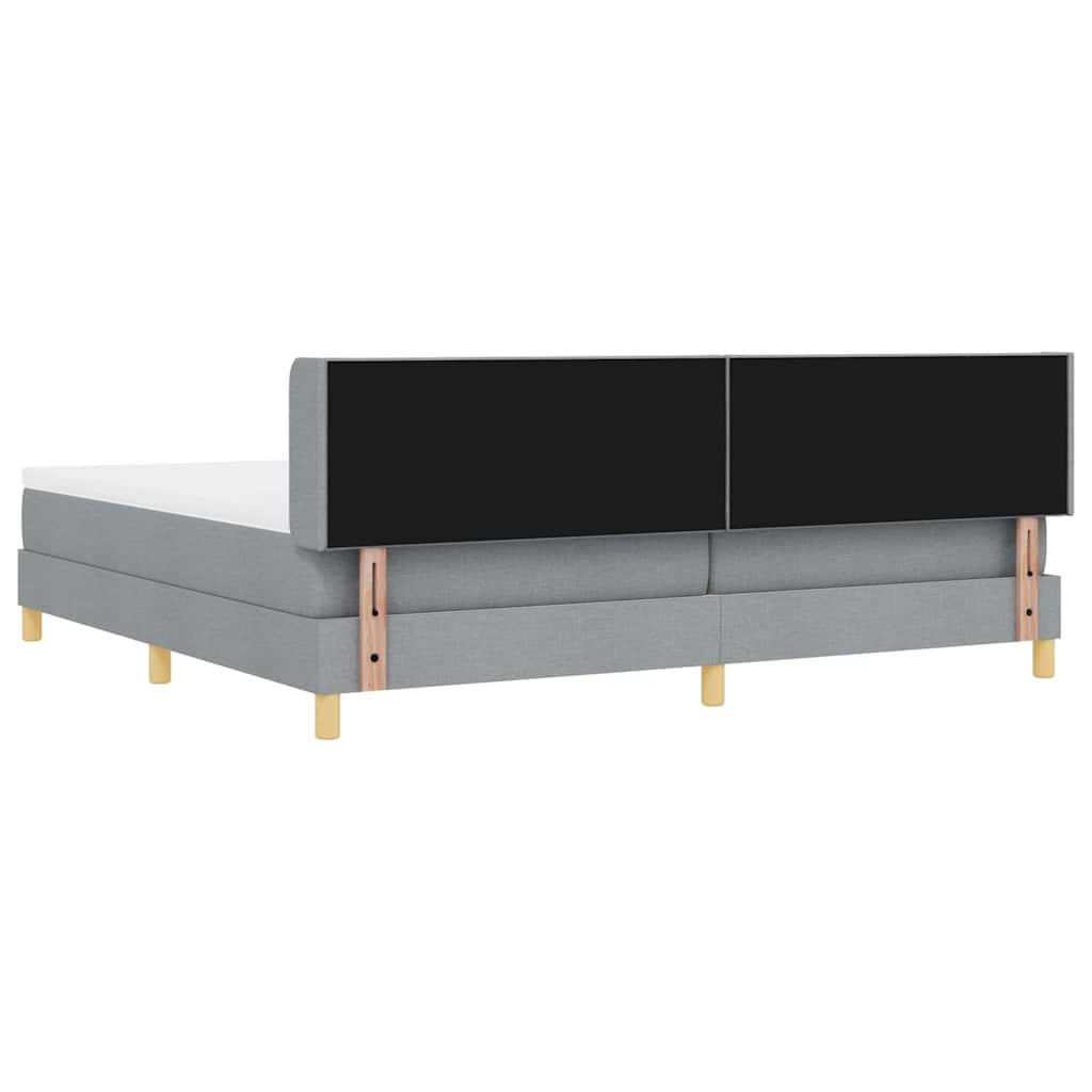 Letto a molle con testiera Grigio chiaro 200 x 200 cm Tessuto | homemem39