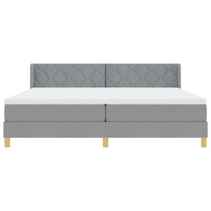 Letto a molle con testiera Grigio chiaro 200 x 200 cm Tessuto | homemem39