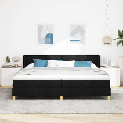 Letto a molle con testiera Nero 200 x 200 cm Tessuto | homemem39