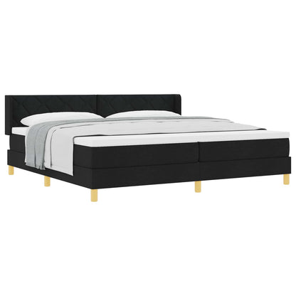 Letto a molle con testiera Nero 200 x 200 cm Tessuto | homemem39
