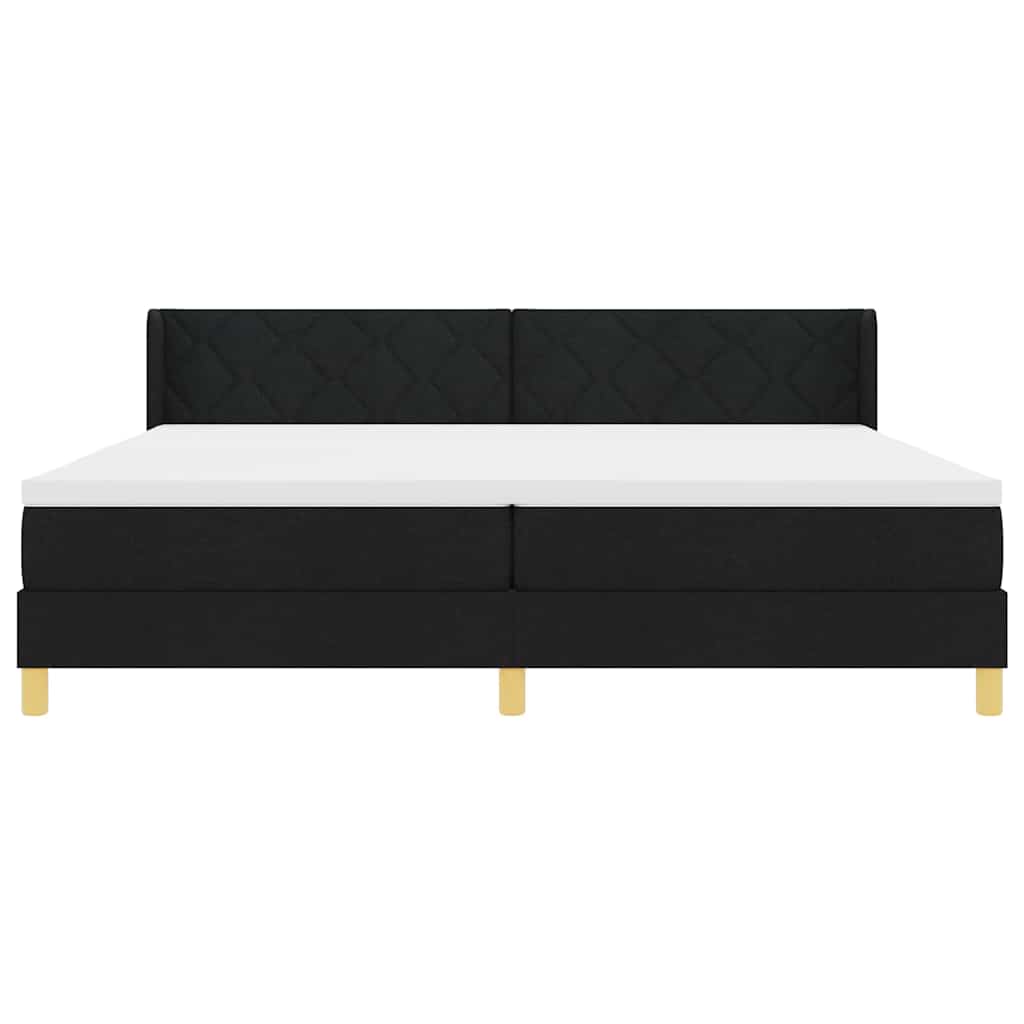 Letto a molle con testiera Nero 200 x 200 cm Tessuto | homemem39
