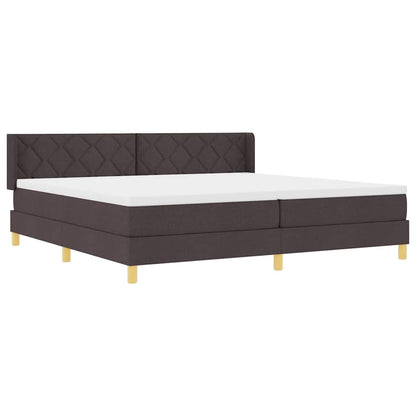 Letto a molle con testiera Marrone Scuro 200 x 200 cm Tessuto | homemem39