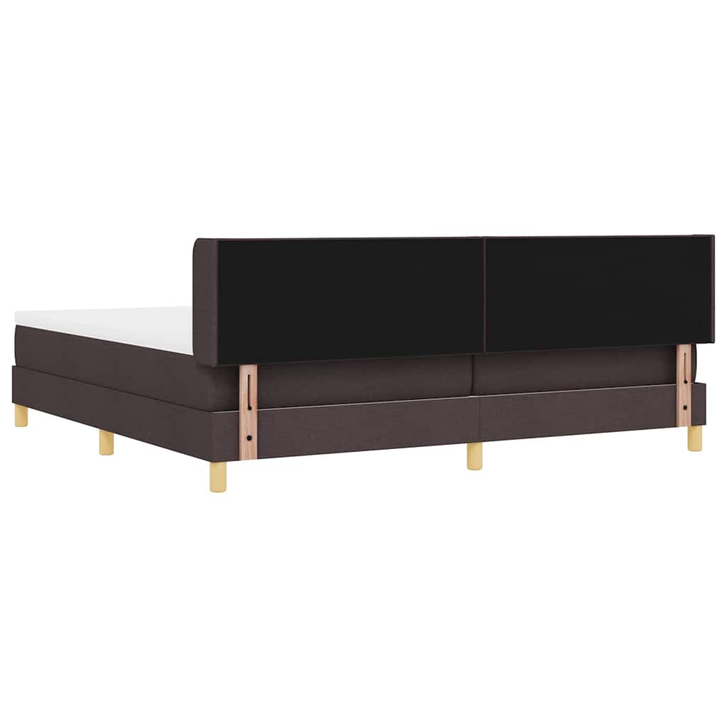 Letto a molle con testiera Marrone Scuro 200 x 200 cm Tessuto | homemem39