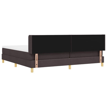 Letto a molle con testiera Marrone Scuro 200 x 200 cm Tessuto | homemem39