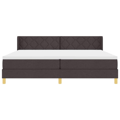Letto a molle con testiera Marrone Scuro 200 x 200 cm Tessuto | homemem39