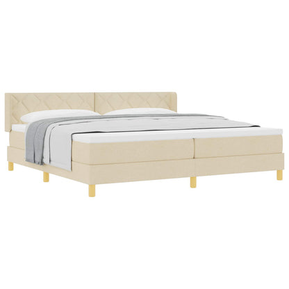 Letto a molle con materasso Crema 200 x 200 cm Poliestere