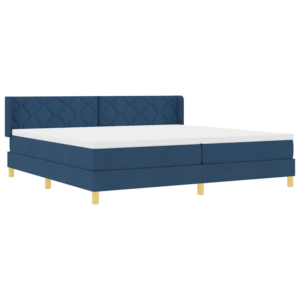 Letto a molle con testiera Blu 200 x 200 cm Tessuto | homemem39