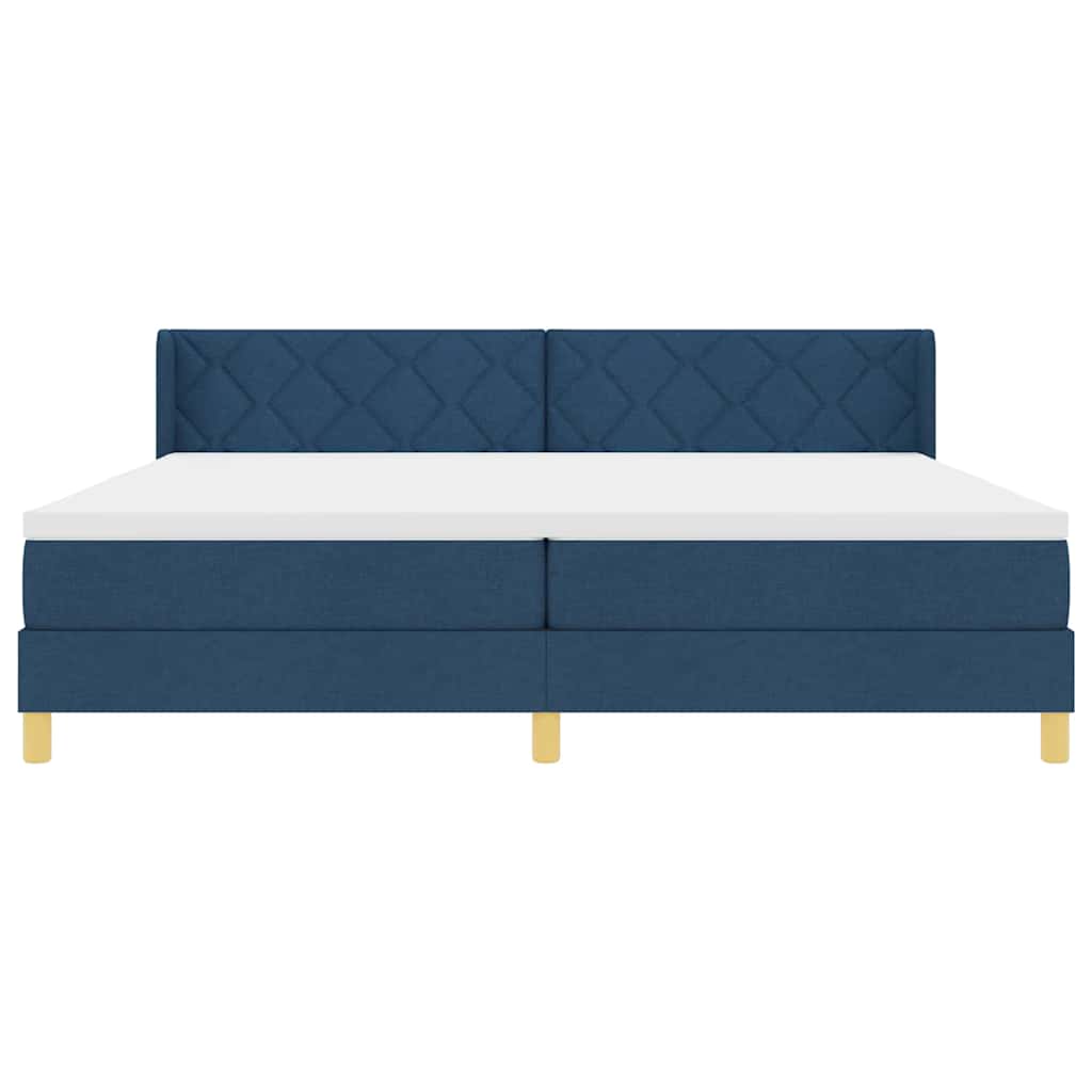 Letto a molle con testiera Blu 200 x 200 cm Tessuto | homemem39