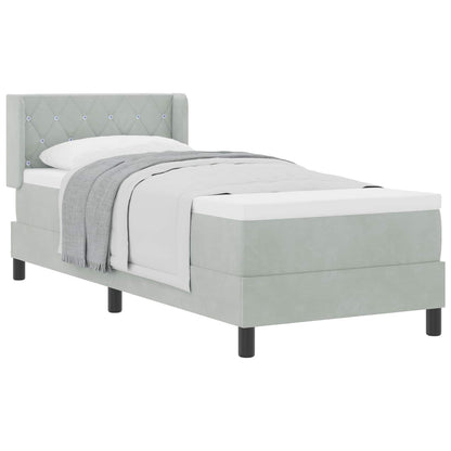 Letto a molle con testiera Grigio chiaro 200 x 80 cm Velluto | homemem39