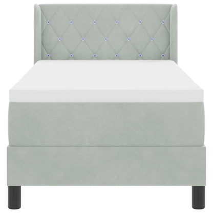 Letto a molle con testiera Grigio chiaro 200 x 80 cm Velluto | homemem39