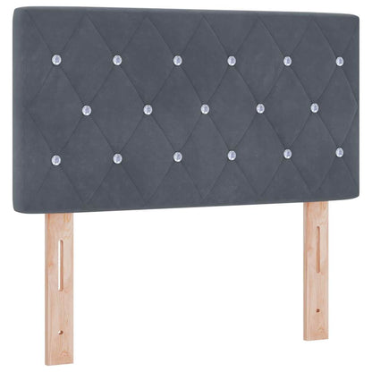 Letto a molle con testiera Grigio scuro 200 x 80 cm Velluto | homemem39