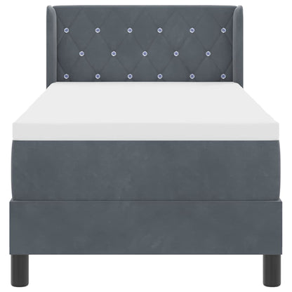 Letto a molle con testiera Grigio scuro 200 x 80 cm Velluto | homemem39