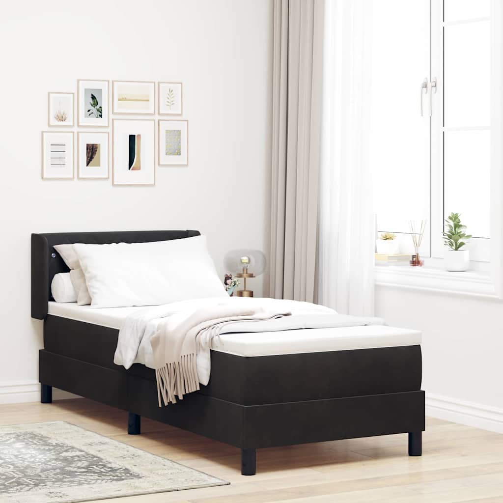 Letto a molle con testiera Nero 200 x 80 cm Velluto | homemem39