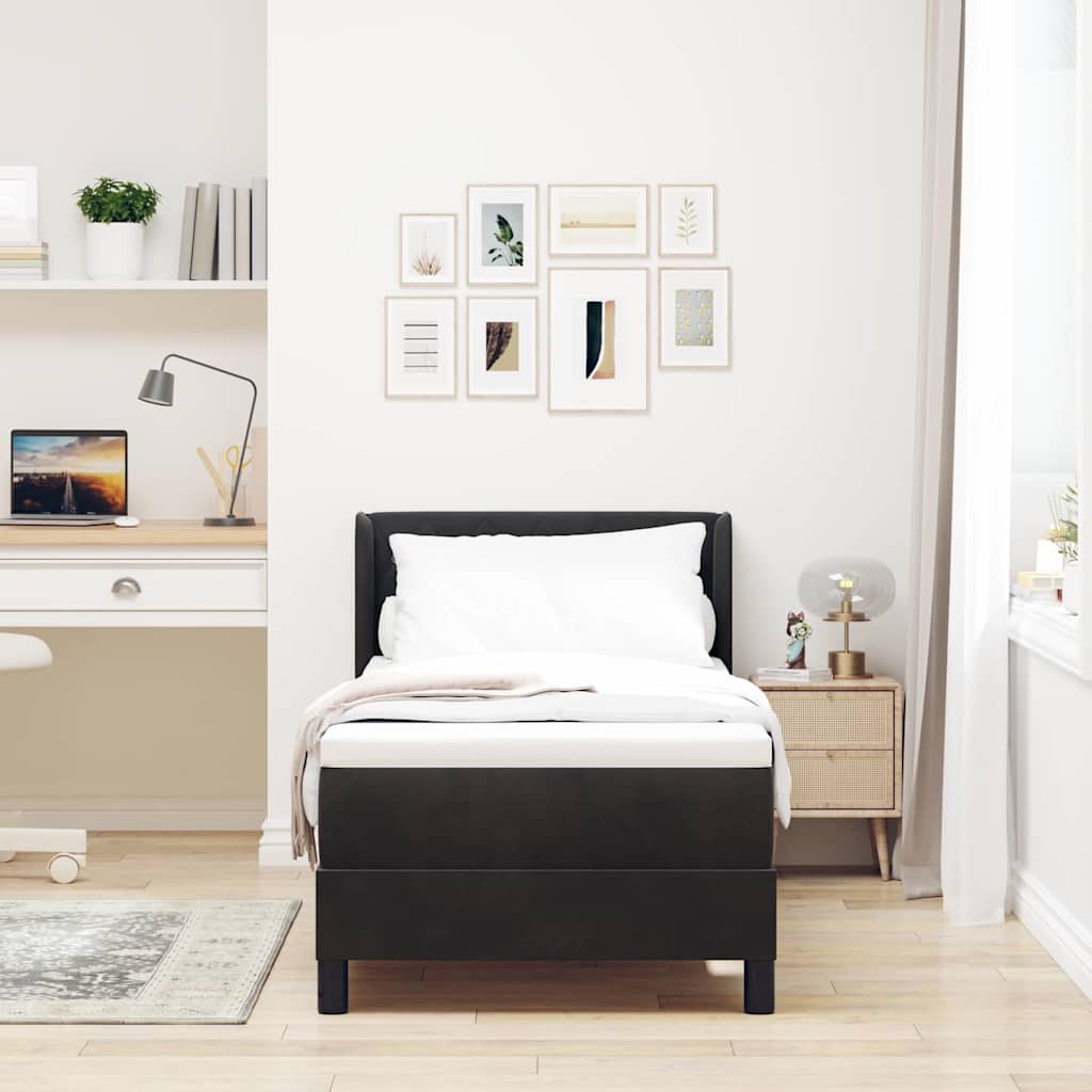 Letto a molle con testiera Nero 200 x 80 cm Velluto | homemem39