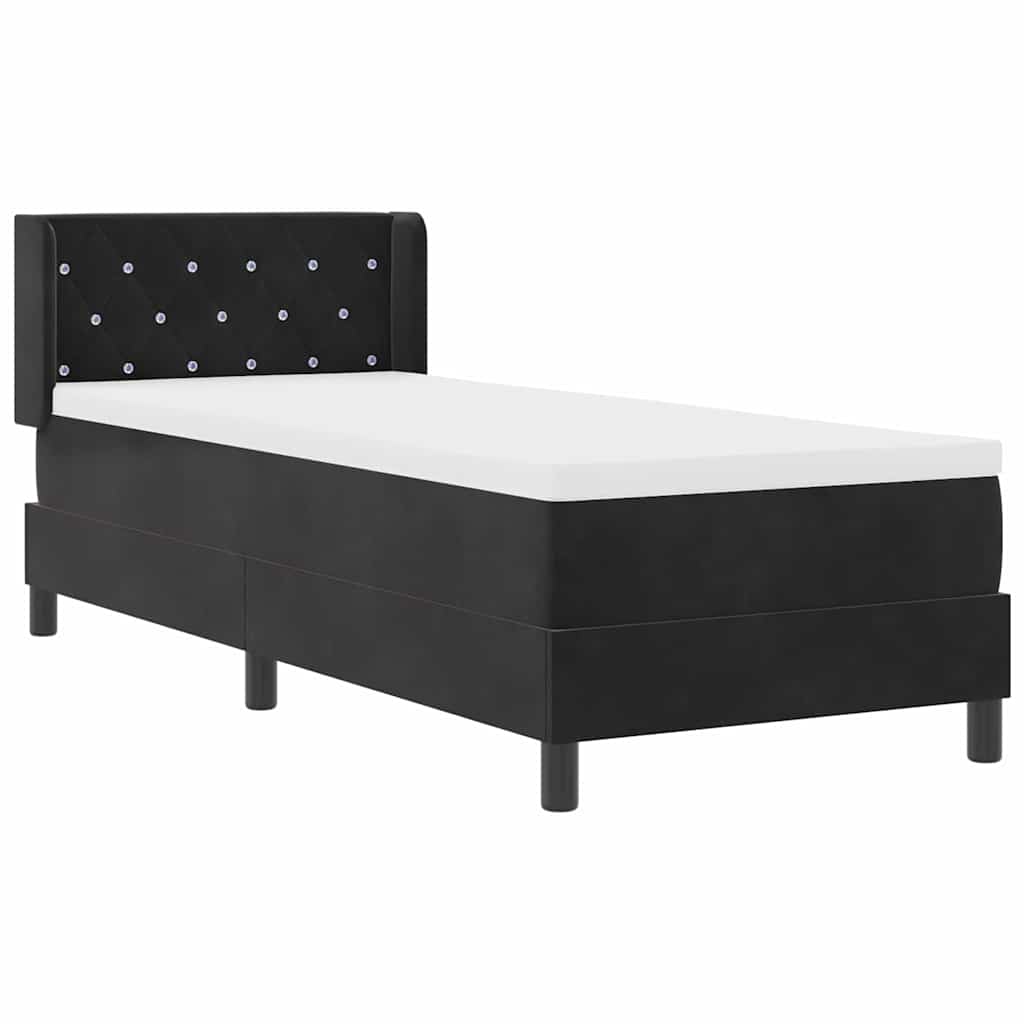 Letto a molle con testiera Nero 200 x 80 cm Velluto | homemem39