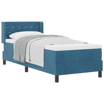 Letto a molle con testiera Blu Scuro 200 x 80 cm Velluto | homemem39