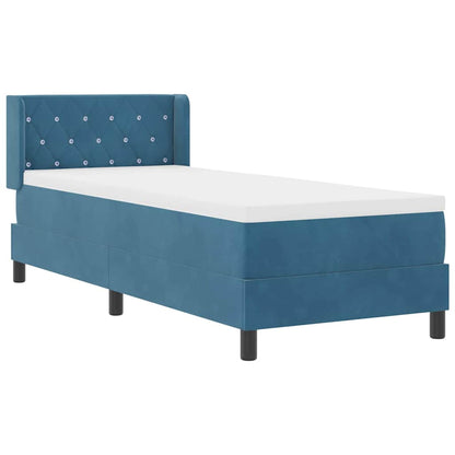 Letto a molle con testiera Blu Scuro 200 x 80 cm Velluto | homemem39