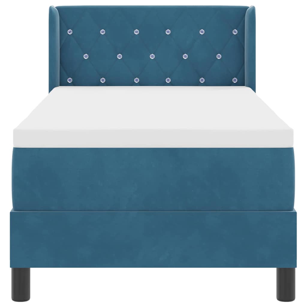 Letto a molle con testiera Blu Scuro 200 x 80 cm Velluto | homemem39