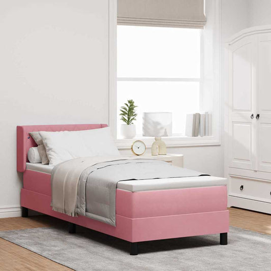 Letto a molle con testiera Rosa 200 x 80 cm Velluto | homemem39