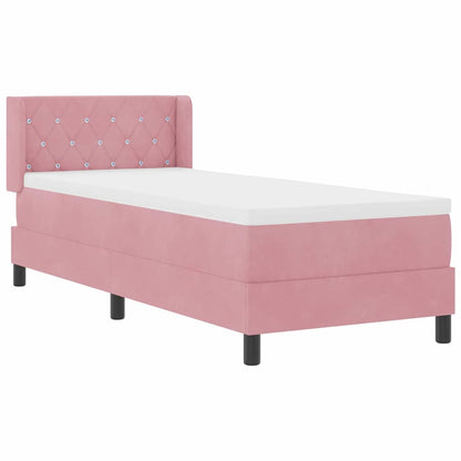 Letto a molle con testiera Rosa 200 x 80 cm Velluto | homemem39