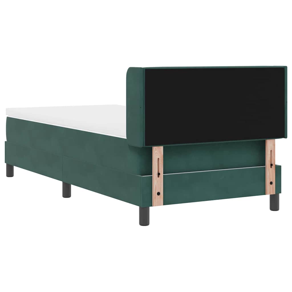 Letto a molle con materasso Verde Scuro 190 x 90 cm Poliestere