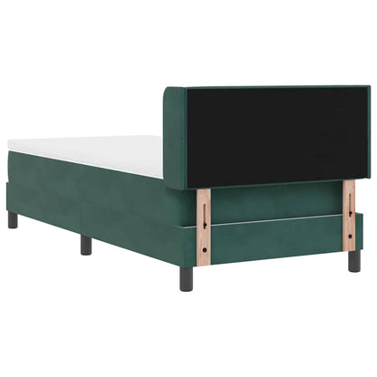 Letto a molle con materasso Verde Scuro 190 x 90 cm Poliestere