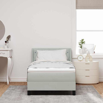 Letto a molle con testiera Grigio chiaro 200 x 90 cm Velluto | homemem39