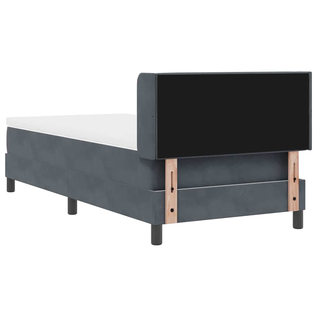 Letto a molle con testiera Grigio scuro 200 x 90 cm Velluto | homemem39