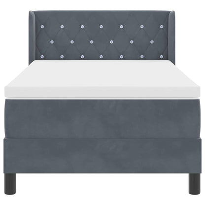 Letto a molle con testiera Grigio scuro 200 x 90 cm Velluto | homemem39
