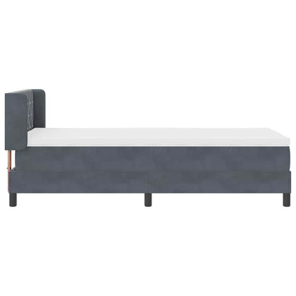 Letto a molle con testiera Grigio scuro 200 x 90 cm Velluto | homemem39