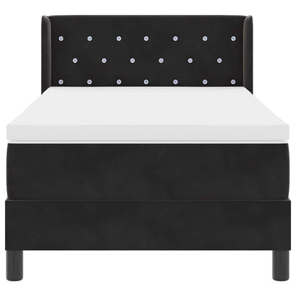 Letto a molle con testiera Nero 200 x 90 cm Velluto | homemem39