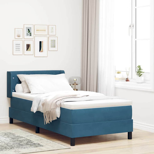 Letto a molle con testiera Blu Scuro 200 x 90 cm Velluto | homemem39