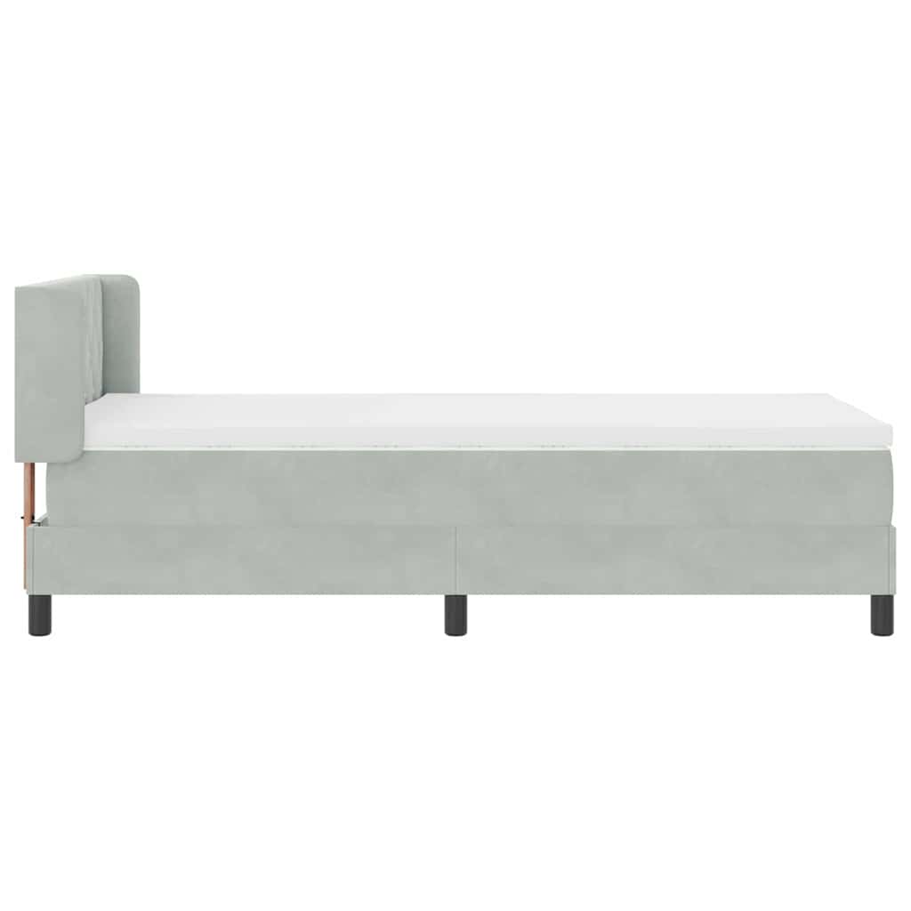 Letto a molle con testiera Grigio chiaro 200 x 100 cm Velluto | homemem39